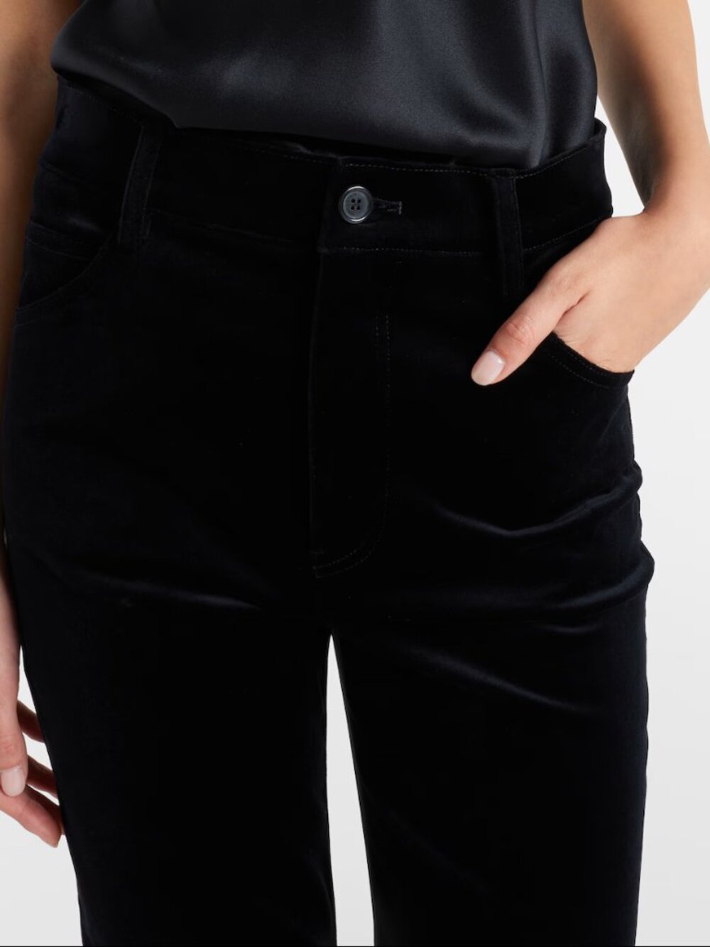 $650 Nili Lotan Joan cotton velvet straight pants size 0 NWOT